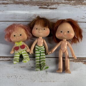 Vintage Strawberry Shortcake 3 Dolls American Greetings 1979 Dolls Comb Parts